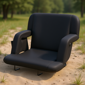 เก้าอี้สนามแบบพับได้พร้อมที่วางแก้ว ที่นั่งบุนวมพับได้สำหรับกิจกรรมกีฬา ชายหาด ตั้งแคมป์ ใช้งานกลางแจ้ง - Product Image 2