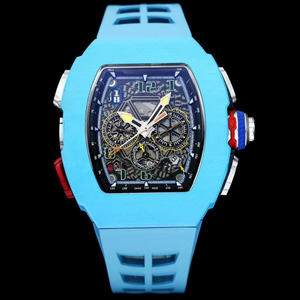 Montre mécanique automatique squelette chronographe flyback de luxe en fibre de carbone TPT saphir, édition limitée de qualité supérieure - Product Image 2