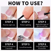 Aillsa 150 faux ongles à presser pour les orteils, faits à la main, courts, carrés, style français, en acrylique, couvrance totale, pré-dessinés, application facile pour les pieds