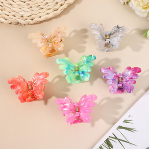 High Quality <b>Spring</b> French Romantic Sweet Fresh Fashion Style Resin Claw <b>Clips</b> Butterfly Shape Design Unisex Plastic Hair <b>Clips</b> - Product Image 3