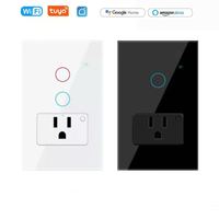 Prise murale intelligente Wi-Fi Tuya de norme américaine avancée, personnalisable avec surveillance de la consommation d'énergie, compatible Alexa et Google Home