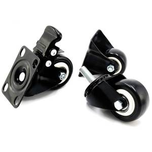 Atacado Castor Wheel Fabricante Lean Pipe Rack Rolo Industrial Roda <span class=keywords><strong>Caster</strong></span> Preto com M10 Rosca Stem - Product Image 3