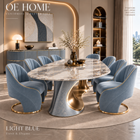 Ensemble de table et chaises de salle à manger OE HOME, style moderne classique, luxe simple, plateau en marbre, 6/8 places, meubles durables pour la maison, appartement et hôtel