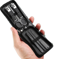 Nouveauté Kit de manucure 6 pièces avec logo personnalisable Kits de coupe-ongles avec sac à fermeture éclair Kit d'outils de beauté en acier inoxydable