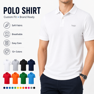 Polos de golf de algodón de alta calidad con logotipo personalizado, camiseta tipo pullover oversize de manga corta, polos de punto lisos de color sólido para hombre - Product Image 1