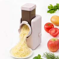 Elektrische groentesnijder Voedselsnijder Roterende snijmachine met 4 roestvrijstalen messen voor aardappelen, wortelen, komkommers, fruitsalade
