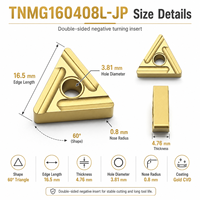 Tungsten Tnmg 160408 sisipan karbida dalam persediaan TNMG160408L-JP untuk baja