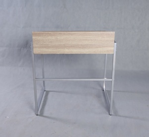 Bureau d'écriture simple en bois, pliable, avec plateau en verre trempé, table d'ordinateur - Product Image 1