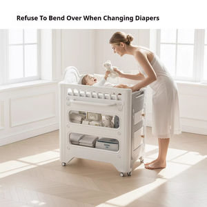 Station à <span class=keywords><strong>langer</strong></span> pour nouveau-né, <span class=keywords><strong>table</strong></span> à <span class=keywords><strong>langer</strong></span> réglable en hauteur avec organisateur et commode - Product Image 2