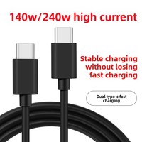 Kabel Data USB2.0 Type-C 140W Fast Charge 3A Bahan PVC untuk Ponsel, Mobil, iPhone, dan Power Bank