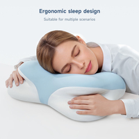 Oreiller ergonomique Zeemora en mousse à mémoire de forme en U pour la sieste au bureau, avec design creux respirant pour le sommeil sur le ventre et le soulagement de la douleur