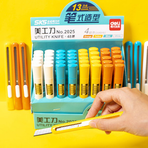 Deli Utility Knife 2025 80x9x0.4mm Stainless Steel Blade Plastic Handle Mixed Colors Portable Paper Cutter - Product Image 2