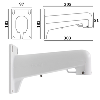 Hik1602ZJ CCTV velocidad pared Cámara soporte aleación de aluminio bola máquina Domo soporte montado en la pared CCTV carcasa soporte
