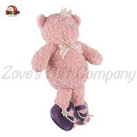 Zaves Donne-moi un câlin 41CM rose assis mignon ours sans yeux en peluche douce poupée décoration intérieure cadeau pour enfants Couple saint valentin