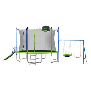 Zoshine 14FT <strong>Trampoline</strong> Kids Adults Recreational <strong>Trampolines</strong> Outdoor with Swing Slide Basketball Hoop and Ladder - Product Image 1