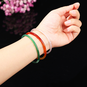 JD GEMS Bracelet de bijoux pour femmes de haute qualité, polyvalent et exquis, Agate rouge naturelle colorée, Jingle Bangle de beauté - Product Image 6