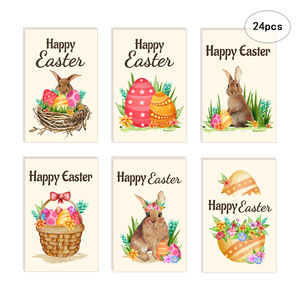 Conejo encantador personalizado Feliz Pascua Tarjeta de felicitación Dibujos animados Impreso Papel DE ARTE doblado Regalo para niños - Product Image 6