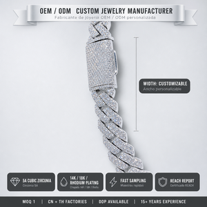 Collier chaîne cubaine tendance en alliage de laiton, serti de zircons, style <span class=keywords><strong>hip</strong></span>-<span class=keywords><strong>hop</strong></span>, luxe, forme géométrique, pièce statement pour homme, <span class=keywords><strong>rap</strong></span> - Product Image 1
