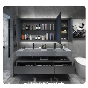 Luxe Wandcloset Vanity Sink Wastafel Badkamermeubel Met Slimme Spiegel Badkamer Spiegel Kabinet Wandmontage