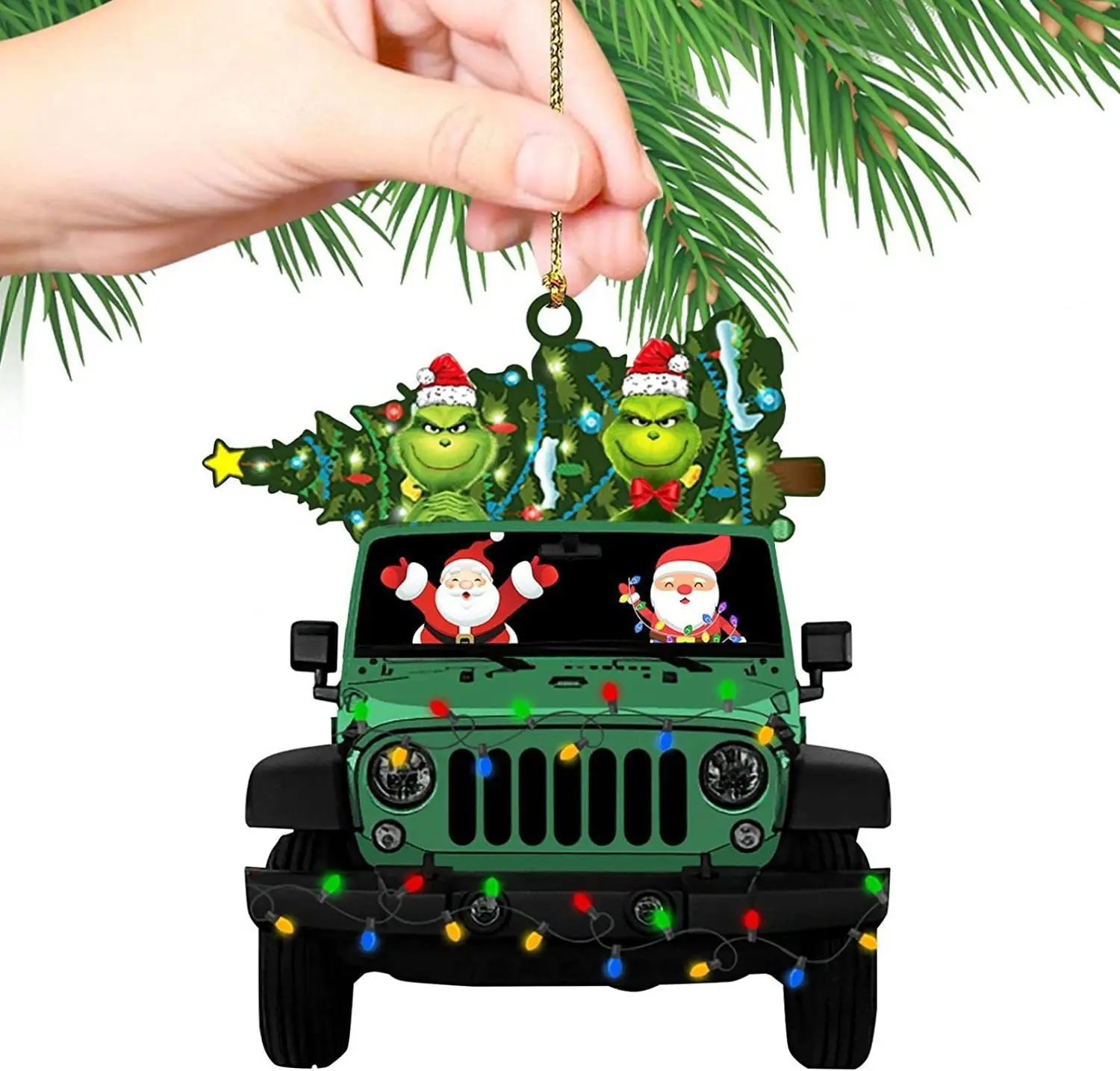 Personnaliser les décorations d'arbre de Noël de la famille Grinch Ornements suspendus d'arbre Grinch en acrylique