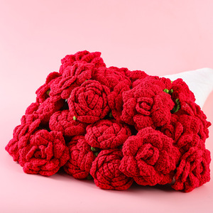 Rose Crochet Bouquet Couverture Romantique À La Main pour La Fête Des Mères Anniversaire Décor À La Maison Jeter Couvertures Fleurs Rose Bouquet Couvertures - Product Image 2
