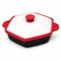 Rôtissoire hexagonale tout-en-un pour micro-ondes avec couche vapeur, nettoyage facile, pot grill antiadhésif pour des repas familiaux rapides et des barbecues