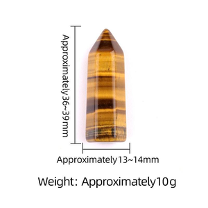 Wholesale 12.5*38mm Crystal Hexagonal <strong>Single</strong> Pointed Pillar Ornaments Natural Gemstone Points Hexagon Column Home Decoration - Product Image 4