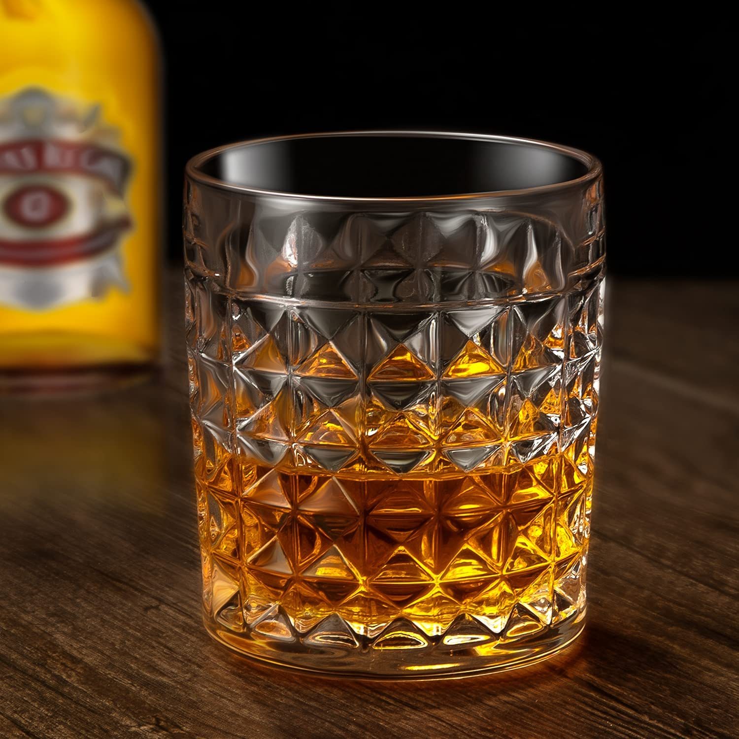 Old Fashioned Whiskey Glass Set Crystal Bourbon Glass in Gift Box 10.5 oz Premium Lowball Rock Glass