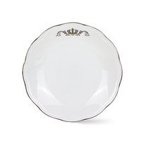 Assiettes en porcelaine blanche en gros, vaisselle en porcelaine fine écologique, tasses et assiettes de luxe royales en porcelaine gaufrée