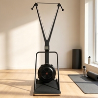 Appareil de fitness professionnel de ski à résistance à l'air, machine de ski d'intérieur avec support au sol pour l'entraînement cardiovasculaire