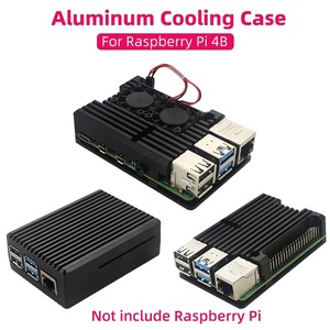 适用于 <span class=keywords><strong>Raspberry</strong></span> <span class=keywords><strong>Pi</strong></span> <span class=keywords><strong>4</strong></span> 第 B 代的双风扇冷却铝制保护壳 - Product Image 2