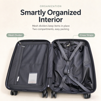 Kazonne – Ensemble de bagages de voyage en PC semi-transparent avec logo personnalisé, valise à roulettes silencieuses avec serrure TSA