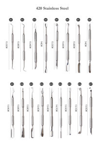 Nettoyeur d'ongles professionnel en acier inoxydable SS420 poussoir d'ongles de cuticule <span class=keywords><strong>2</strong></span> en 1 dissolvant de cuticules - Product Image 3