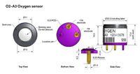 Nouveau O2-A3 de capteur environnemental d'oxygène électrochimique d'origine Alphasense pour la détection de la sécurité industrielle