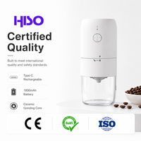 Moulin à café portable rechargeable USB Type C, moteur en cuivre, 1800 mAh, capacité de 30 tasses, réservoir à grains de 25 g, faible bruit, moulin à café électrique