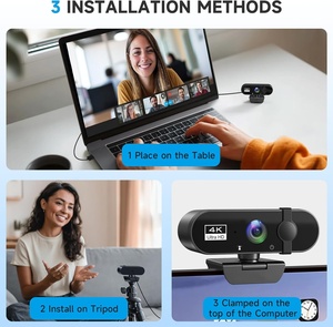Cámara web 4K para <span class=keywords><strong>PC</strong></span> con micrófono, cámara de computadora, cubierta de privacidad para transmisión, conferencias, Zoom, Skype, Facetime, computadora portátil, <span class=keywords><strong>PC</strong></span> - Product Image 5