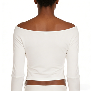 เสื้อยืดแขนยาวผู้หญิงทรงพื้นฐาน ชายเสื้อไม่สมมาตร ดีไซน์ผ้าจับจีบช่วงเอว สไตล์มินิมอล สีพื้น เรียบหรู ช่วยพรางหุ่น ผ้าถัก เป็นมิตรต่อสิ่งแวดล้อม - Product Image 3