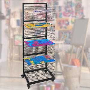 Mobile in metallo solido rivestito di potenza arte stendino con 25 scaffali flessibili organizzatore per scuole e <span class=keywords><strong>club</strong></span> d'arte - Product Image 4