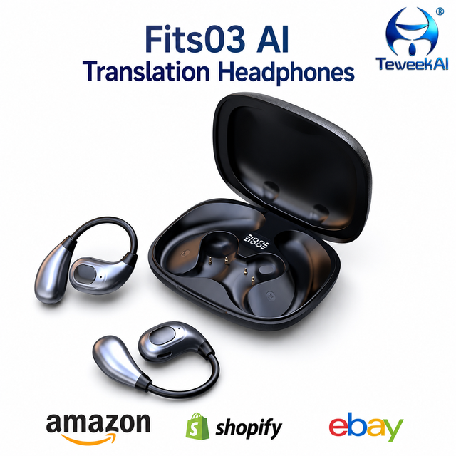 Fits03 In-Ear Translator Earphones LED Indicator 146 Languages Offline Simultaneous Interpretation for Business Meetings Travel
