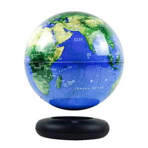 20cm 8 Inch English Rotating Illuminated World Desktop Round Base Magnetic Floating RGB LED <b>Light</b> Plastic Globe - Product Image 1
