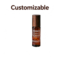 Flacon roll-on en verre mat dégradé ambre écologique, rechargeable, applicateur d'huiles essentielles, bouchon en verre ergonomique, pour voyage et maison