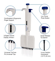 Micropipette multicanal réglable WORNER LAB Wholesale 8 canaux 300 µl