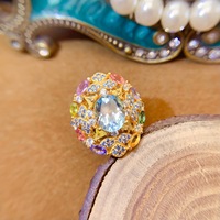 Fashion Luxury OEM ODM 925 Sterling Silver Gold Plated Natural Topaz Women's Wedding Fine Engagement Anniversary Party Gift