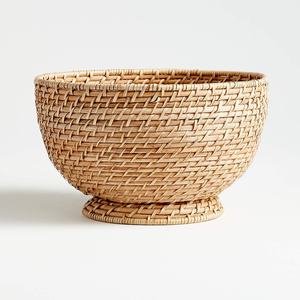 Eco-Friendly Handwoven Bamboo Rattan <b>Basket</b> Bowl for Home Storage Fruit <b>Display</b>, Kitchen Organizer and Decorative Handmade Craft - Product Image 2