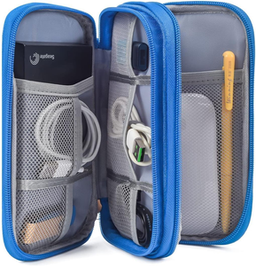 Đổi Mới <span class=keywords><strong>2025</strong></span> New Tiện Ích Du Lịch Kỹ Thuật Số USB Màu Xanh Sạc Pouch Dây Cáp Túi Lưu Trữ Thiết Bị Điện Tử Organizer Silicone Chủ - Product Image 1