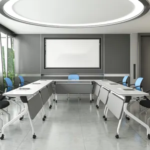 목조 회의실 사무실 책상 의자 회의 테이블 접이식 학교 현대 접이식 훈련 테이블