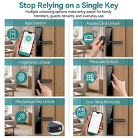 Serrure intelligente WiFi Tuya, contrôle à distance par application, mot de passe temporaire, entrée sécurisée RFID, empreinte digitale biométrique cloud, serrure de porte intelligente TTlock