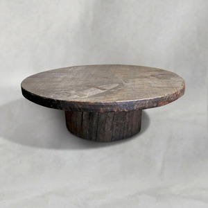Premium Round Reclaimed <b>Wood</b> Coffee <b>Table</b> Handmade Solid Timber Center <b>Table</b> Sustainable <b>Rustic</b> Furniture for Home - Product Image 4