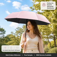 Parapluie pliant anti-rébond XMC à ouverture automatique, 8 baleines, double usage soleil/pluie pour activités quotidiennes en extérieur