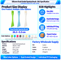Spatule en silicone double extrémité de qualité alimentaire, résistante à la chaleur, antiadhésive, outil de cuisine pour mélanger la pâte, le beurre et la crème